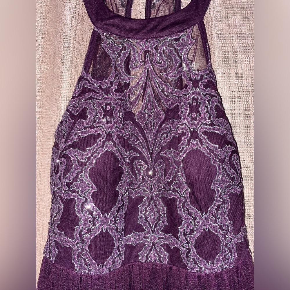 Speechless dress halter sequins Maxi size 1 purple tulle